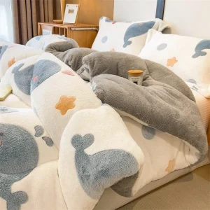 Coperta invernale super calda per letto Primavera Autunno Agnello Cashmere Coperte spesse ponderate Trapunta morbida e confortevole 1