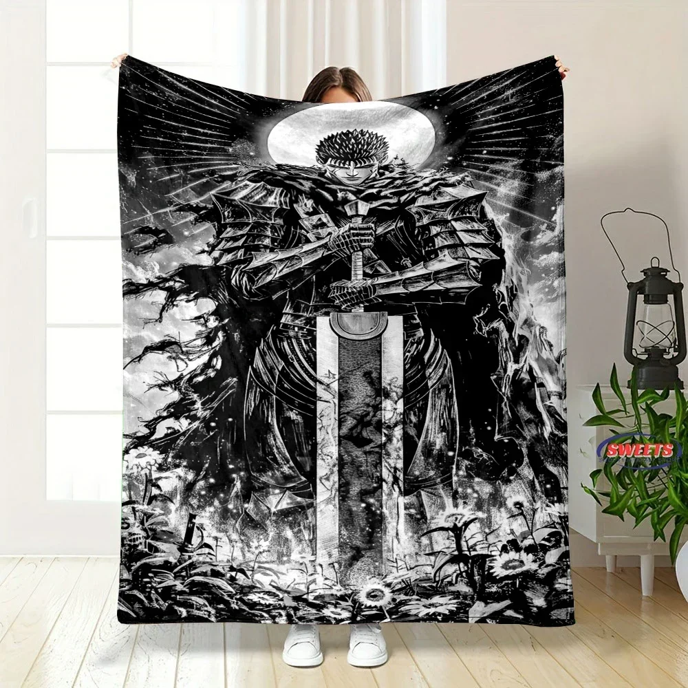 Coperta in morbida flanella Berserk classica 3D per letto, camera da letto, divano, picnic, tiro caldo per il tempo libero all'aperto, regalo per il pisolino 1