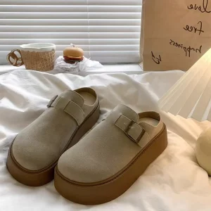 Scarpe Donna 2025 Pantofole femminili Mocassini Piattaforma Copri punta Nuove morbide diapositive casual Autunno Scarpe per il tempo libero Mocassini Pantofole Morbide Pl 1