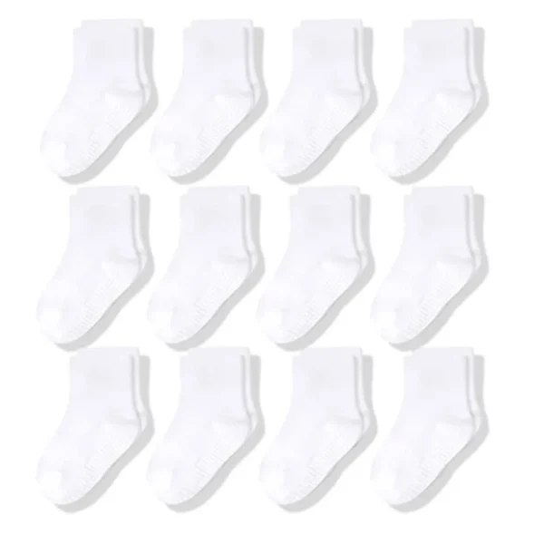 Ragazzi Ragazze 12 paia di calzini antiscivolo in cotone Neonato 1-3 anni Suole antiscivolo Calzino unisex da pavimento per neonati Bambini piccoli Grip Kids 3