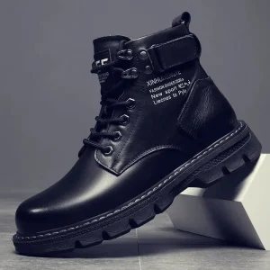 Nuovi stivaletti da moto e stivali impermeabili scarpe in pelle da uomo stivaletti casual da uomo Bota Masculina scarpe alte da uomo alla moda 1