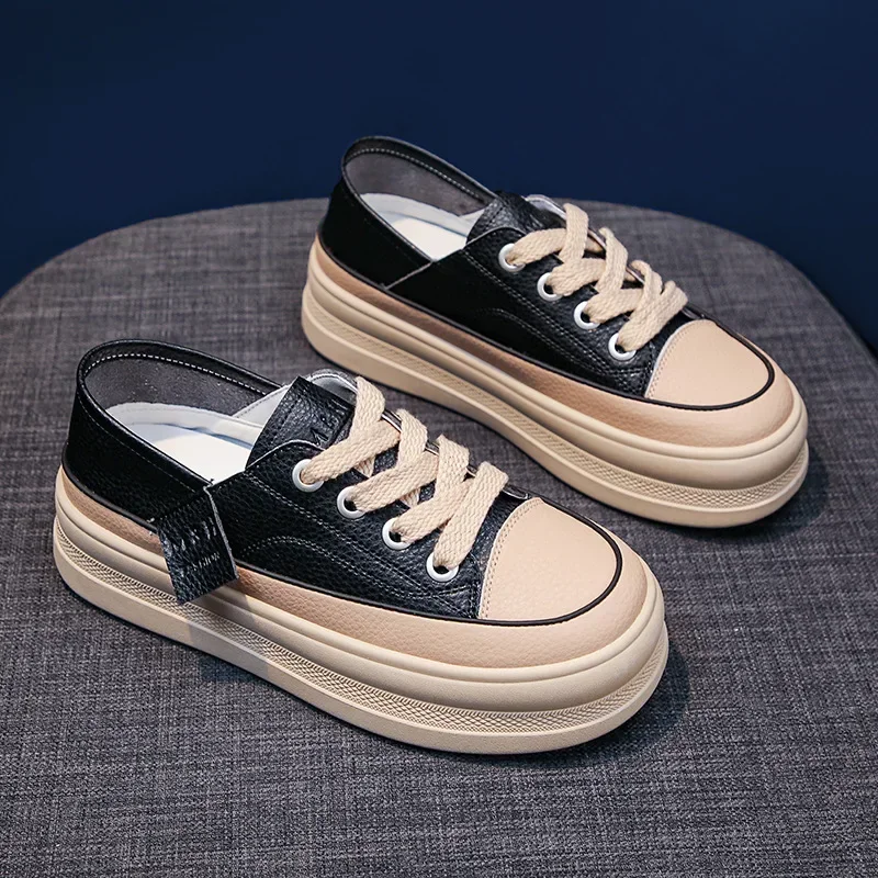 Nuova primavera autunno scarpe con suola spessa donna sneakers da passeggio casual stringate calzature da viaggio all'aperto scarpe antiscivolo Zapatos Mujer 4