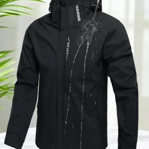 Giacca impermeabile da uomo Giacca a vento da esterno Giacca con cappuccio rimovibile con zip intera Cappotti da uomo leggeri Softshell Capispalla Primavera Autunno 1