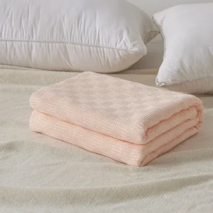 2025 Nuova classe A coperta lavorata a maglia in garza di cotone, trapunta in asciugamano, coperta per pausa pranzo in ufficio, asciugamano per divano, coperta in filo monostrato 1