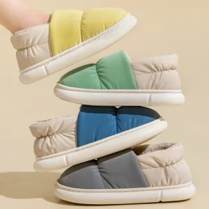 House Fuzzy Slipper donna inverno caldo pelliccia peluche antiscivolo Grip Indoor pigro morbido femminile termico peloso casa scarpa piatta uomo 1