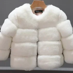 2025 Nuovi bambini Cappotto in pelliccia sintetica Abbigliamento per bambini Patchwork addensato Giacche per ragazze Cappotto in cotone caldo autunno e inverno 1