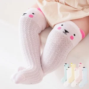 Primavera Estate Bambini Neonate Ragazzo Calzini alti al ginocchio traspiranti Calzini lunghi in rete di cotone Abbigliamento per bambini Calze per cartoni animati per bambini 1