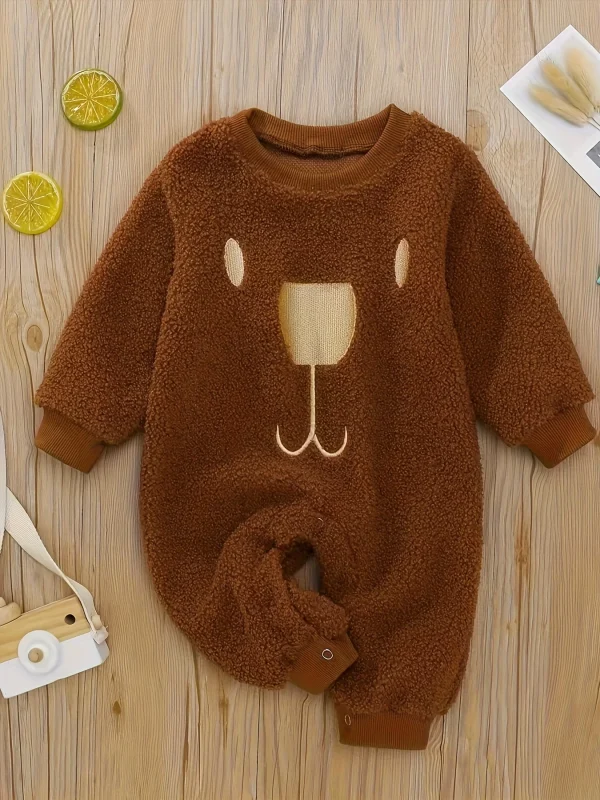 Simpatico peluche autunno inverno pagliaccetto per bambini vestito a maniche lunghe abbigliamento per neonati bambino tutto in uno outfit vestiti per bambini 3