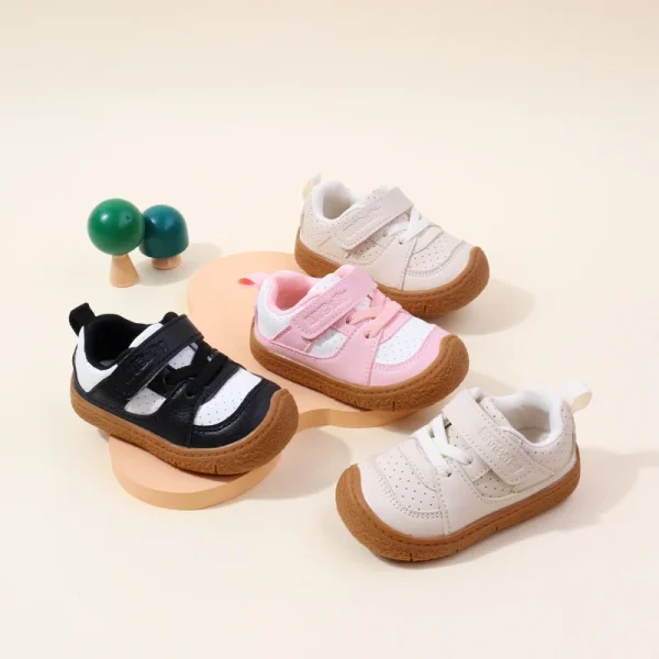Scarpe da bambino di alta qualità per bambini 1-5 anni suola in gomma antiscivolo morbido PU per ragazzi e ragazze stile primaverile e autunnale Ooydoor BM06 2