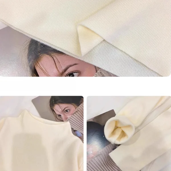 Moda donna nuove top solidi pullover lavorati a maglia da donna maglione dolcevita autunno inverno maglione lavorato a maglia con fondo a maniche lunghe ﻿ 6
