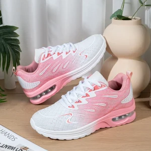 Scarpe da corsa con cuscino d'aria da donna Primavera ed estate Scarpe basse da jogging per studenti casual traspiranti per esterni in mesh 1