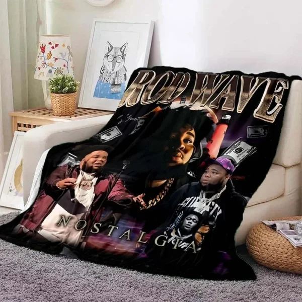 Hip Hop Rapper coperta Rod Wave flanella coperta Soft Warm Throw Bedroom Decor pisolino divano letto coprisedia per ragazzi e ragazze 3
