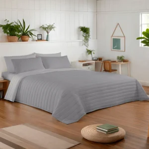 NATURALI - Copriletto Bouti reversibile bicolor - Microfibra extra morbida - Imbottitura da 100 grammi (Letto 90/105 - 135/150 - 180) - Copriletto imbottito foderato - Ideale primavera ed estate - Prodotto in Spagna 1