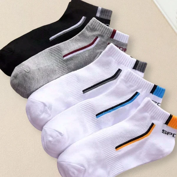 5 paia di calzini estivi da uomo alla moda alla moda semplici versatili calzini alla caviglia da uomo comodi calzini Casual traspiranti leggeri 2
