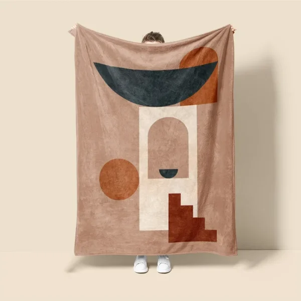 Coperta Morandi in stile scandinavo, design geometrico astratto, polvere antistatica, Netroots con la stessa coperta per divano 4