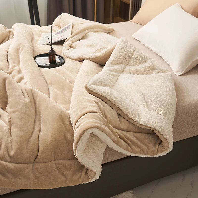 Coperta multifunzionale in finta lana d'agnello Coperte Queen per letti Coperta in pile di latte super morbida e confortevole 3