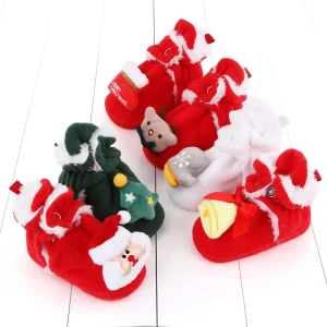 2025 Nuovo Design Autunno Inverno Natale Scarpe da bambino per bambini Suola morbida unisex Cartoon Cotone Calde Calzature per bambini carine per 0-18M 1