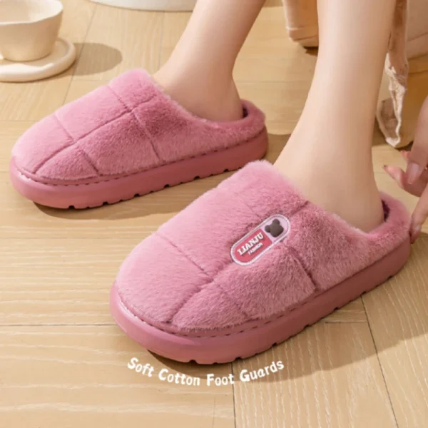 Big Size 50 51 Pantofole Invernali Donna Uomo Suola Spessa Coperta Casa Calde Coppie Scarpe Antiscivolo Piattaforma Piatta Pantofola di Cotone da Donna 6