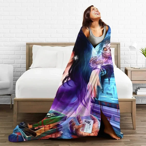 Elviras lady Of The Dark flanella coperte Horror Comedy Movie Soft Throw coperta per viaggi ufficio copriletto copridivano 3