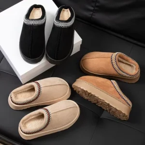2025 Piattaforma Soffici Pantofole Donna/Uomo Casa Appartamenti Moda Peluche Scarpe Invernali Donna Casa Elegante Calzature Casual di Grandi Dimensioni 1