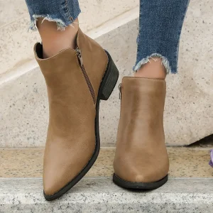 Nuovi stivali da donna retrò in vera pelle alla caviglia scarpe moderne in pelle a punta stivali occidentali stivali Chelsea 2025 1