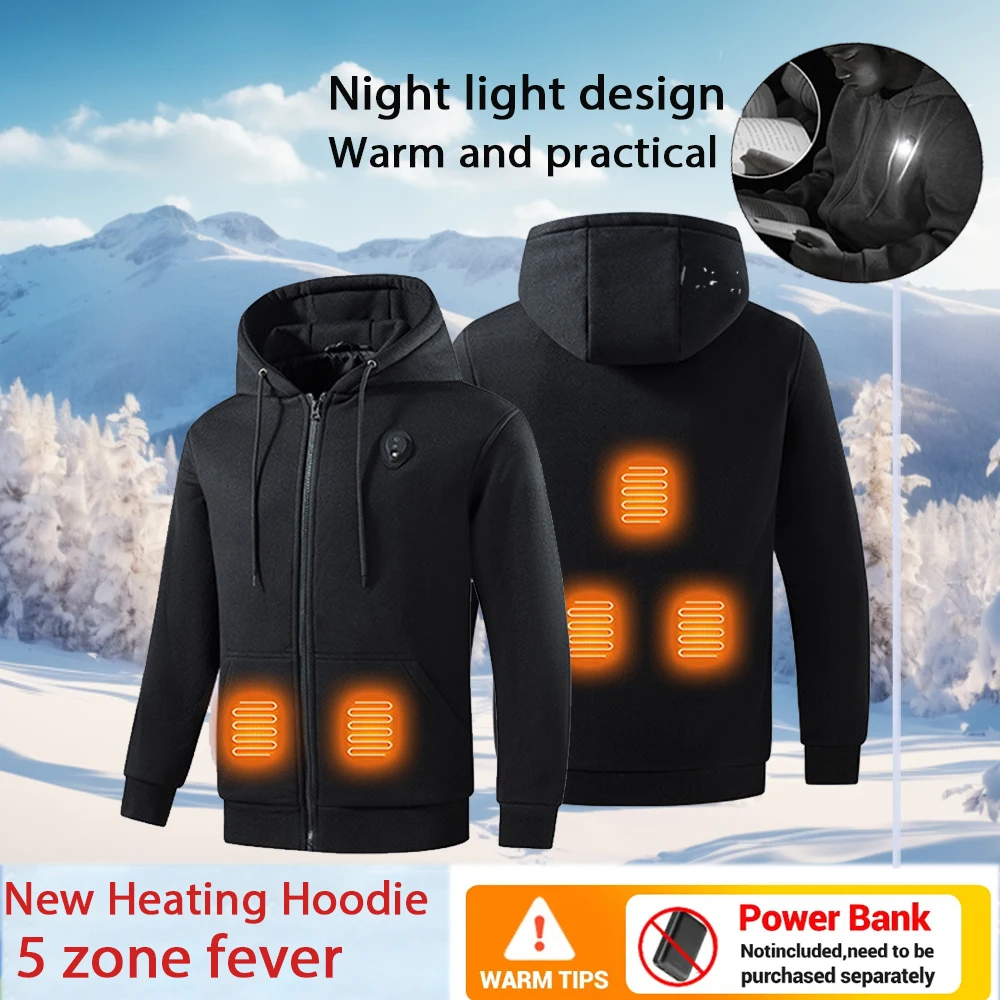 Uomo Donna Felpe con riscaldamento USB Ricaricabile tramite USB 5 zone di riscaldamento Giacca riscaldante leggera Abbigliamento Abbigliamento sportivo termico da esterno 4