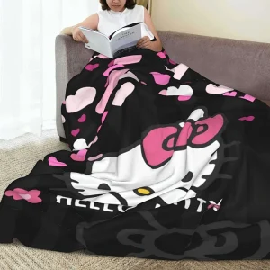 Coperta in flanella Sanrio Hello Kitty Il regalo perfetto, morbida e calda, adatta per divani, letti e decorazioni per coperte per pisolino da ufficio 1