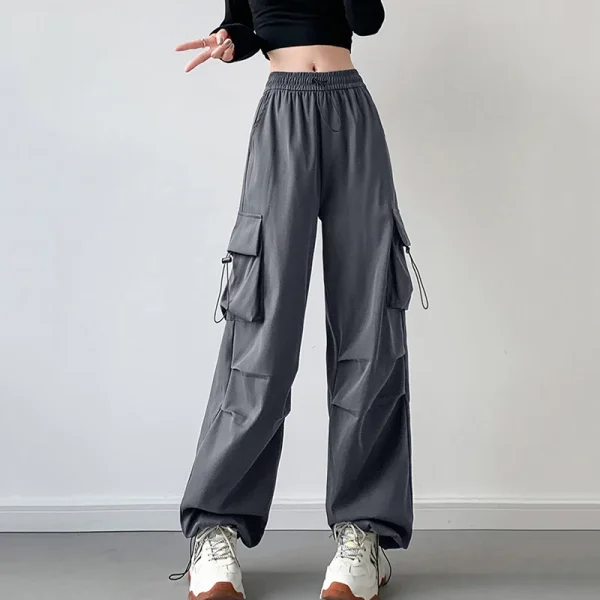 Pantaloni cargo larghi sottili estivi Donna 2025 Streetwear Pantaloni da paracadute a vita alta Donna Moda Pantaloni larghi a gamba larga Pantaloni da donna 2