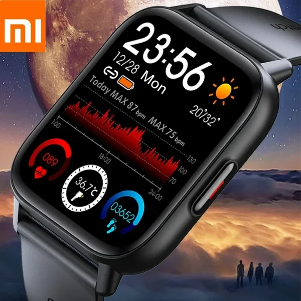 Xiaomi Nuovo 1.69 Pollici Astuto Della Vigilanza Degli Uomini di Temperatura Del Corpo Full Touch Smartwatch Donne Accurato Monitor di Ossigeno Orologio 2023 PK P8 1