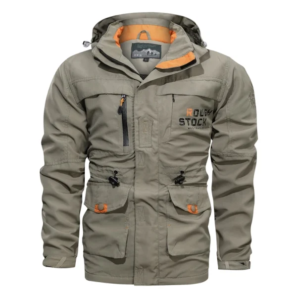 Giacca da esterno da uomo Primavera Autunno Nuova giacca casual con cappuccio da uomo Giacca a vento antivento da uomo Giacca da campeggio da uomo 4