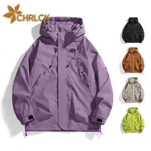 CHRLCK Giacca impermeabile da esterno unisex Giacca a vento Cappotto Autunno Traspirante Pesca Campeggio Giacche antivento Uomo Donna Abbigliamento 1