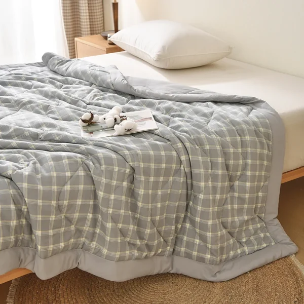 Piumino delicato sulla pelle Piumino estivo Trapunta stile scozzese Copriletto morbido Coperta singola/doppia/queen size (senza federa) 3