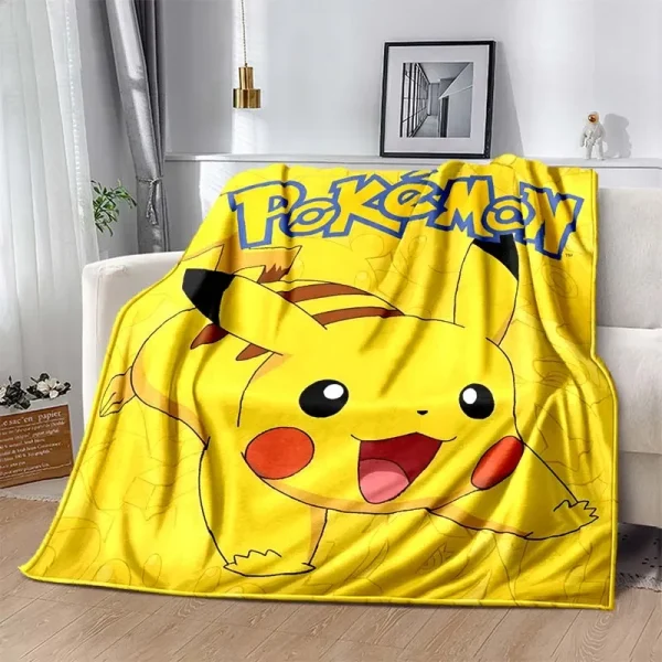 Calda e morbida coperta con stampa Pokémon Stitch, soffice coperta per divano in peluche per bambini e adulti, per divano letto - immagine 2