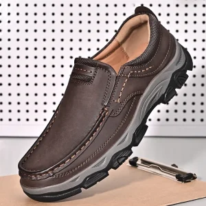 Comfort Outdoor scarpe da trekking da uomo moda morbida calzature da guida classiche scarpe da passeggio antiscivolo mocassini Casual in vera pelle 1