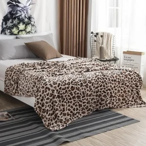 Coperte in flanella di pile corallo super morbido Coperte scozzesi con copriletto per divano letto stampate a strisce leopardate e zebrate 1