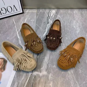 Scarpe da donna in pelle moda Plus Size Casual Mullers piatti antiscivolo mocassini femminili nappe scarpe firmate 1