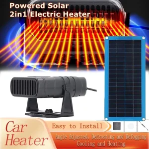 2in1 Riscaldatore Elettrico Alimentato Pannello Solare Luce Solare 12V 20W 30W Inverno Asciugatura e Riscaldamento Protable Outdoor Camping Car Animali Domestici Più Caldo 1