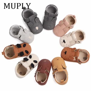 Nuovi 10 colori Cute Animal Print First Walkers suola morbida Pu Leather culla Girls Boys Sneakers Strap scarpe da bambino per Drop Shipping 1