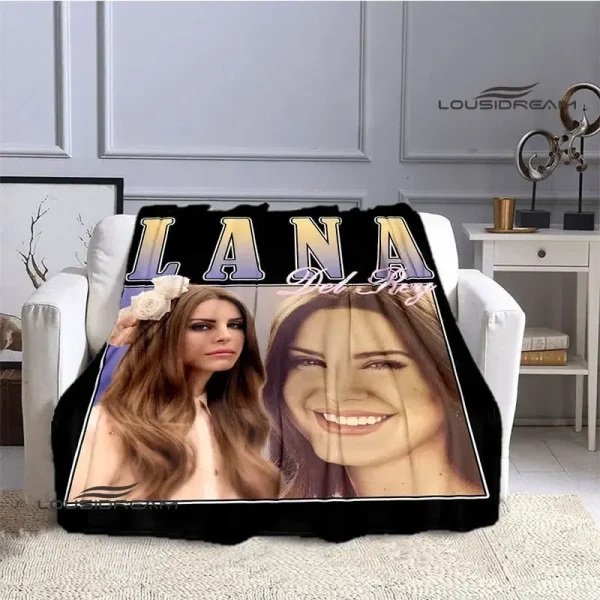 Lana Del Rey coperta stampata alla moda coperta sottile coperta morbida e confortevole coperta da viaggio per la casa fodere per letto regalo di compleanno - immagine 5