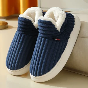 KIDMI Pantofole da uomo invernali Pantofole da donna calde Outdoot Stivali da uomo antiscivolo in cotone Soffici scarpe da uomo pelose Casual Scarpe da casa pelose 1