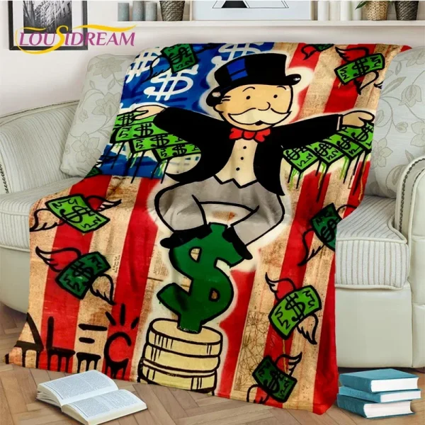 Giochi 3D Dollar monopy Money Rich coperta, coperta morbida per la casa camera da letto divano Picnic Travel Office Cover coperta per bambini - immagine 6