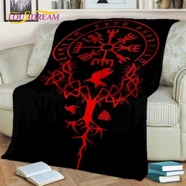 Viking Norse mitologia Fenrir Crow coperta, flanella coperta per la casa camera da letto divano letto Picnic ufficio escursionismo tempo libero pisolino regalo 2