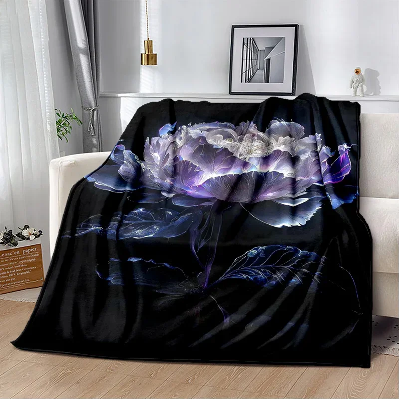 Coperta nordica con fiori di rosa e margherita, morbida coperta da tiro per la casa, camera da letto, divano letto, picnic, viaggio, ufficio, riposo, coperta per bambini 4