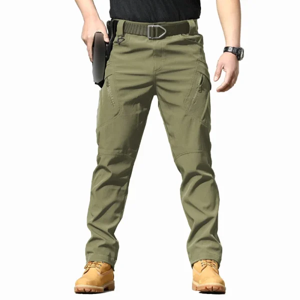 Pantaloni da trekking resistenti all'acqua elasticizzati per esterni primavera-autunno - Pantaloni utili militari tattici mimetici nel deserto resistenti all'usura 4