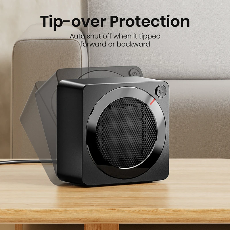 GAIATOP Riscaldatore, Riscaldatori spaziali ad alta efficienza energetica da 500 W per uso interno, Riscaldatore elettrico da scrivania a riscaldamento rapido in ceramica PTC, Overhea 5