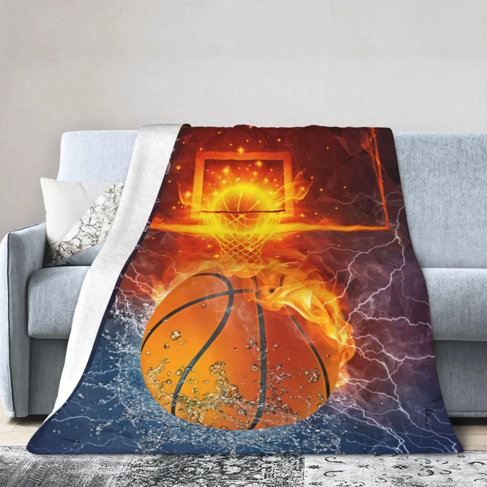Collezione di modelli di basket Coperta stampata per divano letto Viaggi Campeggio Soggiorno Coperta condizionata per ufficio 3