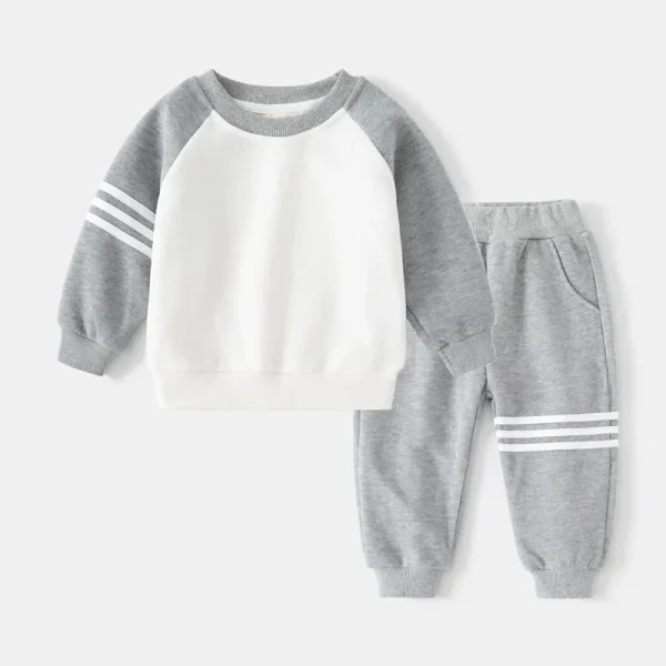 Nuova Primavera Autunno Set di vestiti per bambini Patchwork di colori Bambini Ragazzi Set di due pezzi Bambini Ragazzo Casual Tuta Abiti Top Pantaloni 4