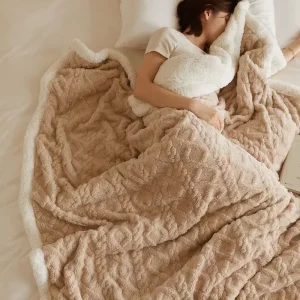 Coperta spessa in lana di agnello calda per dormire Coperte in pile di flanella in microfibra su doppio lato per letto Trapunta super morbida e comoda e accogliente 1