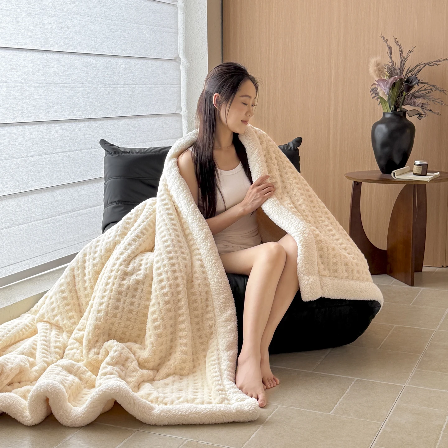 Autunno Inverno Spessore Caldo Coperta In Pile Doppio Strato di Lana D'agnello Artificiale Coperte per Divano o Letto Queen Doppio Piumino 4