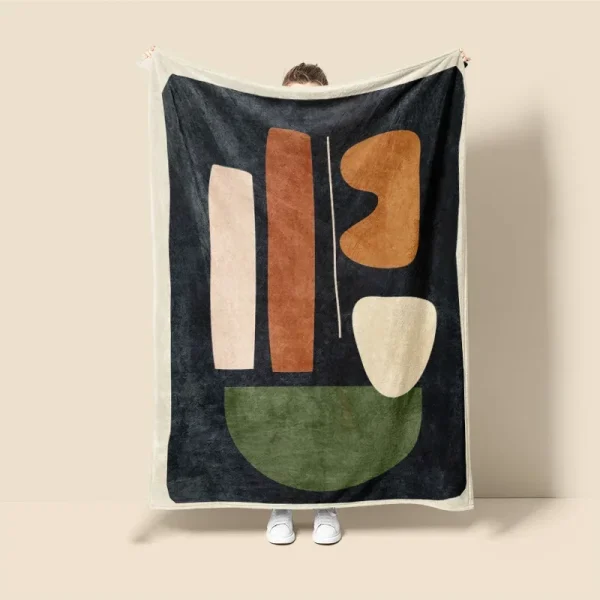 Coperta Morandi in stile scandinavo, design geometrico astratto, polvere antistatica, Netroots con la stessa coperta per divano 6